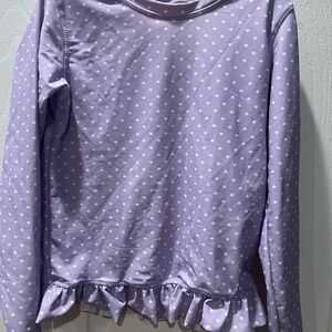 Ruffle Butts Lavender Heart Print Ruffle Hem Top swim suit